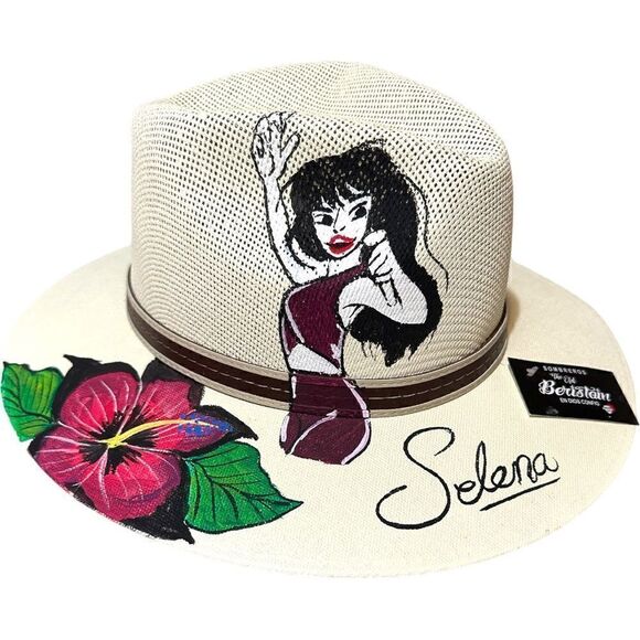 Cowboy Hat Hand painted of SELENA ❣️one size *Unisex* - Picture 1 of 15